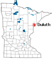 Location of Duluth Minnesota