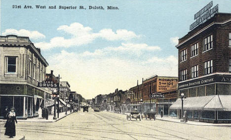 21st Avenue West and Superior Street, Duluth Minnesota, 1910's