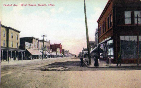 Central Avenue, West Duluth Minnesota, 1910's