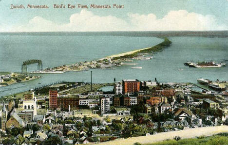Birds eye view Minnesota Point, Duluth Minnesota, 1920's?