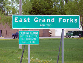 East Grand Forks Minnesota population sign