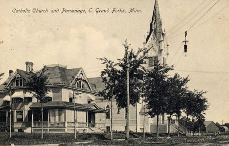 Catholic Church and Parsonage, East Grand Forks Minnesota, 1908