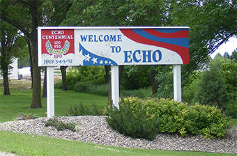 Echo Minnesota welcome sign