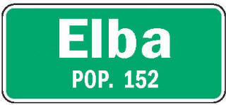 Elba Minnesota population sign
