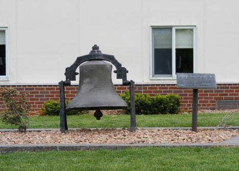 Old school bell at present day school, Elgin Minnesota, 2010