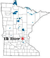 Location of Elk River Minnesota