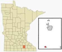 Location of Ellendale, Minnesota