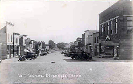 Street scene, Ellendale Minnesota, 1938