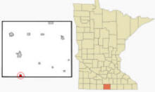 Location of Elmore, Minnesota