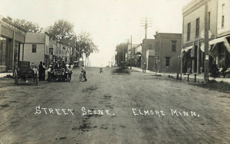 Street scene, Elmore Minnesota, 1912
