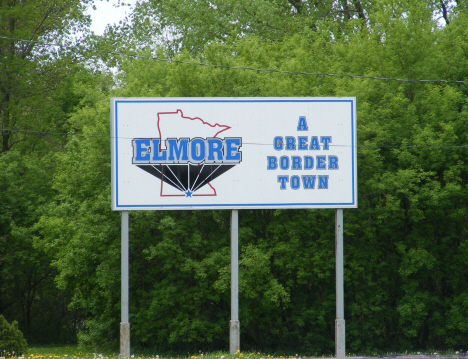 "Elmore, A Great Border Town" sign on Highway 169, 2014