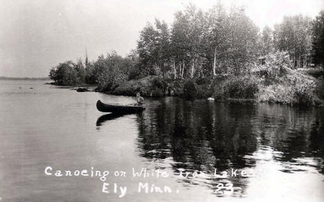Canoeing on White Iron Lake, Ely Minnesota, 1939