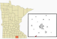 Location of Emmons, Minnesota