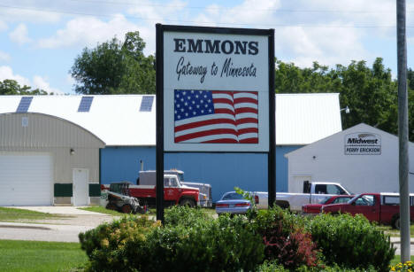 Welcome sign, Emmons Minnesota, 2010