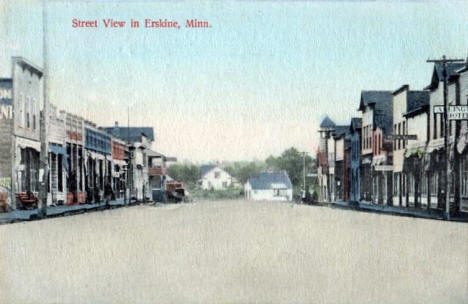 Street scene, Erskine Minnesota, 1909