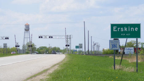 Entering Erskine Minnesota on US Highway 2, 2008
