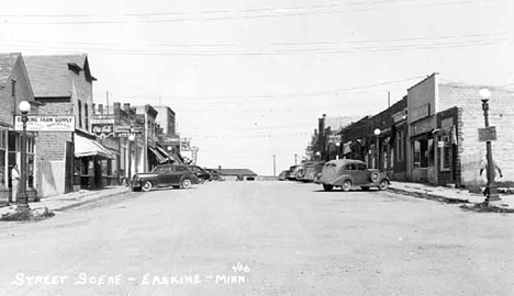 Street scene, Erskine Erskine Minnesota, 1945