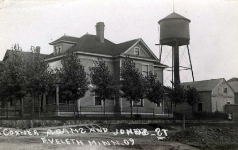 Corner of Jones and Adams Streets, Eveleth Minnesota, 1909