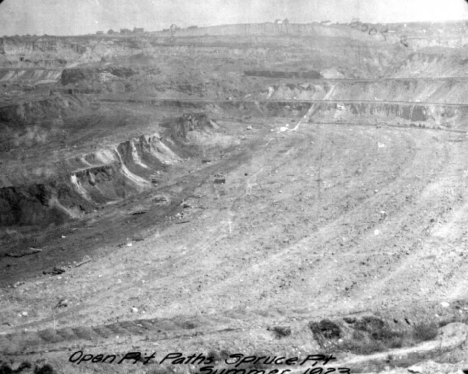 Open Pit Paths along Spruce Pit Approach, Eveleth Minnesota, 1923