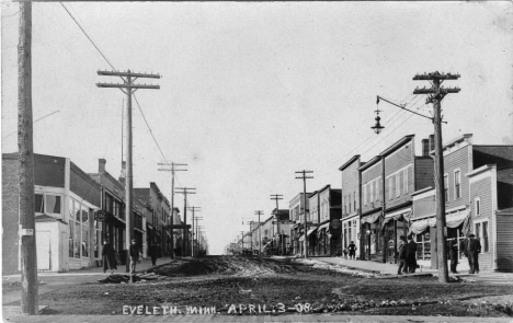 Street scene, Eveleth Minnesota, 1908