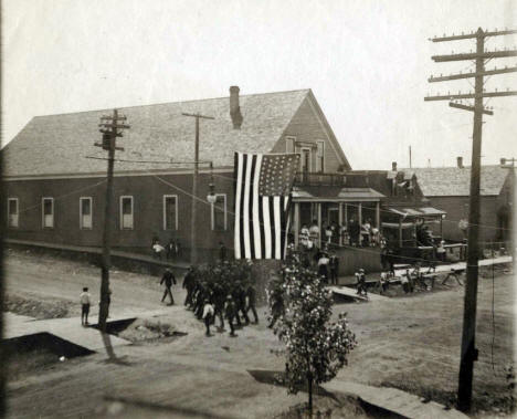 Urania Hall corner of Grant and Hayes on 4th of July, 1908