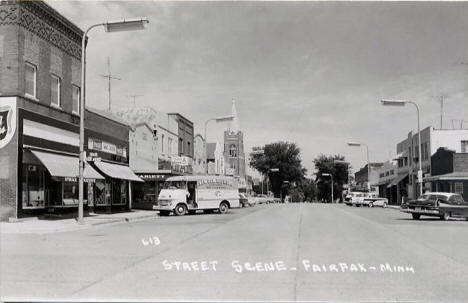 Street scene, Fairfax Minnesota, 1950's