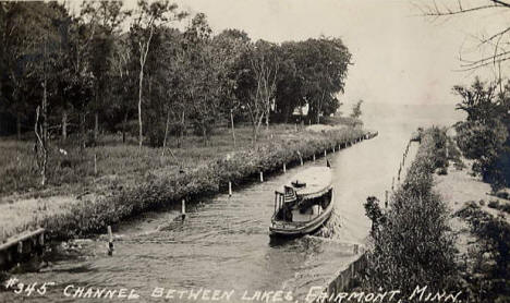 Channel between Lakes, Fairmont Minnesota, 1910