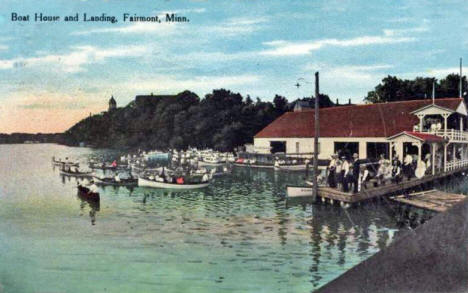 Boat House and Landing, Fairmont Minnesota, 1911