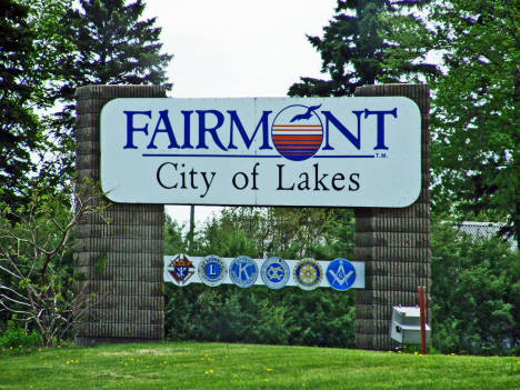 Fairmont highway sign, Fairmont Minnesota, 2014