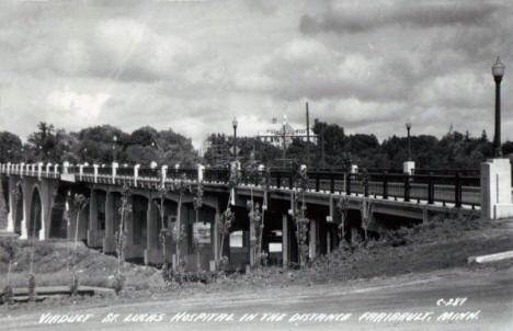 Viaduct with St. Lucas Hospital in the background, Faribault Minnesota, 1952