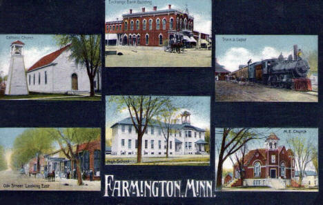 Souvenir Card, Farmington Minnesota, 1911