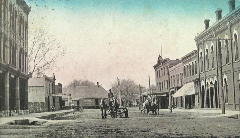 Oak Street and Milwaukee Depot, Farmington Minnesota, 1911