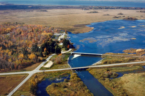 Aerial view, Leech Lake and Federal Dam, 2000