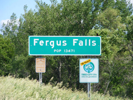 Population sign, Fergus Falls Minnesota, 2008