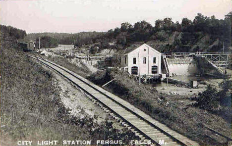 City Light Station under construction, Fergus Falls Minnesota, 1908
