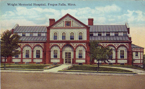 Wright Memorial Hospital, Fergus Falls Minnesota, 1910's?