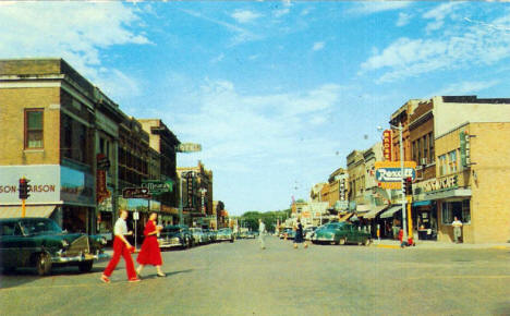 Street scene, Fergus Falls Minnesota, 1956