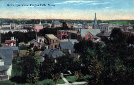 Bird's Eye View, Fergus Falls Minnesota, 1919