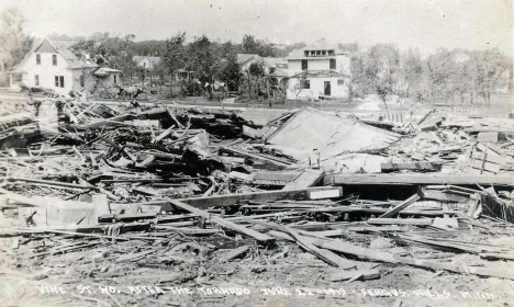Vine Street after the tornado, Fergus Falls Minnesota, 1919