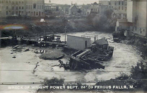Wreck of Wright Power, Fergus Falls Minnesota, 1909