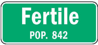 Fertile Minnesota population sign