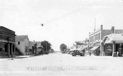 Street scene, Fertile Minnesota, 1930