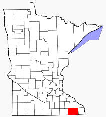 Location of Fillmore County Minnesota