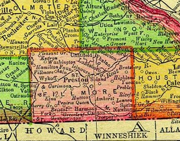 1895 Map of Fillmore County