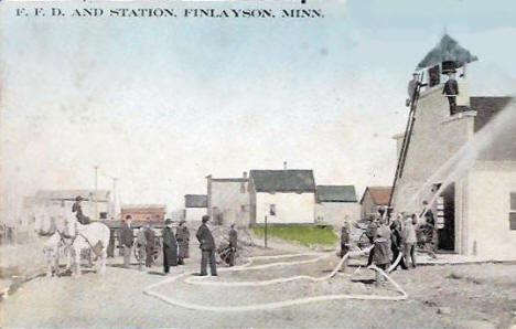 Fire Department, Finlayson Minnesota, 1911
