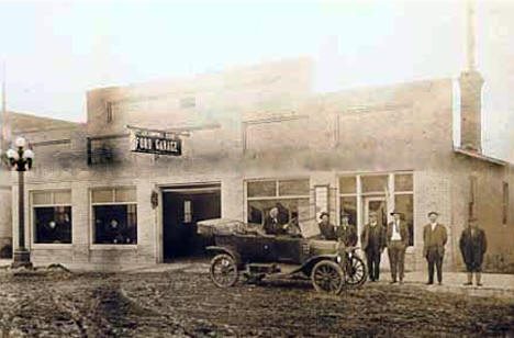 J. E. Campbell and Son Ford Garage, Fosston Minnesota, 1915