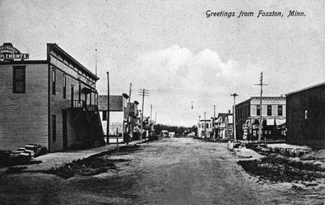 Downtown Business Area, Fosston Minnesota, 1908
