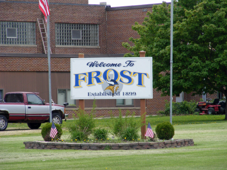Welcome sign, Frost Minnesota,2014
