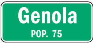 Genola Minnesota population sign