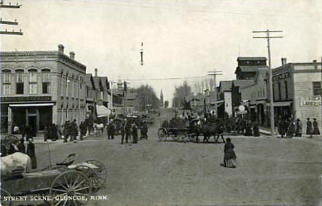Street scene, Glencoe Minnesota, 1910